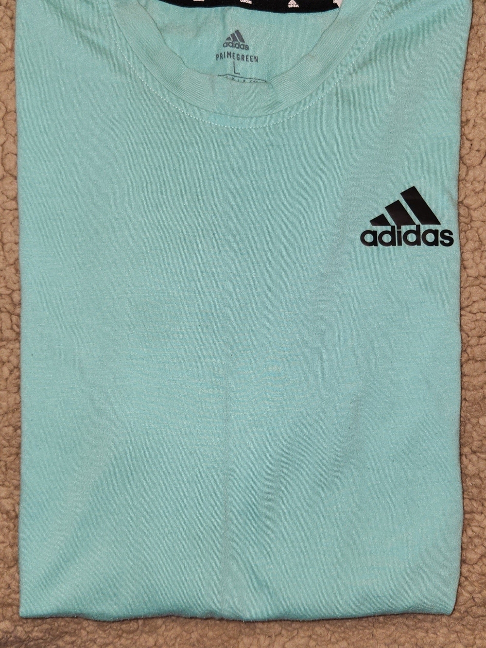 adidas Mint Blue Short Sleeve Tee with Black Logo
